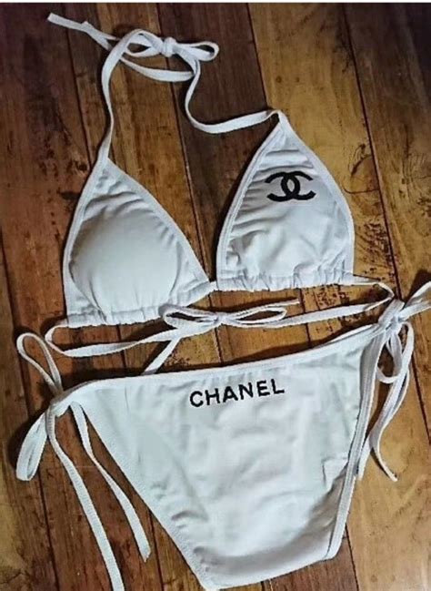 bathing suit chanel|chanel bikini peach.